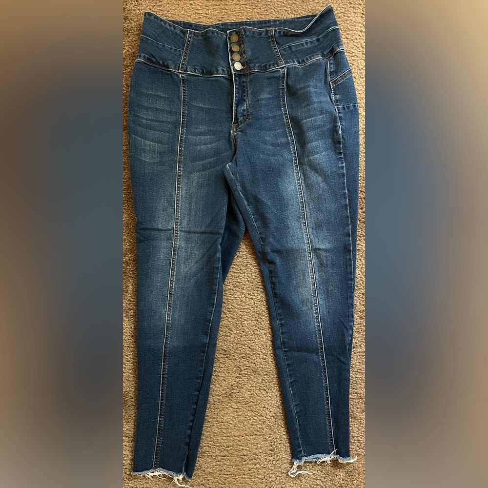 Fashion Nova Dark Blue Skinny Jeans